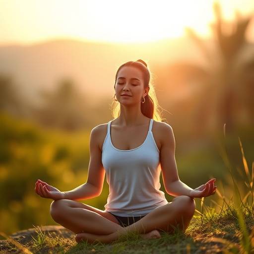 A person meditating outdoors in a serene natural setting, illustrating effective stress management techniques.