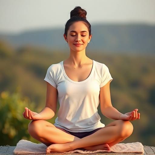 A person meditating peacefully in a serene environment, symbolizing mental well-being and mindfulness.